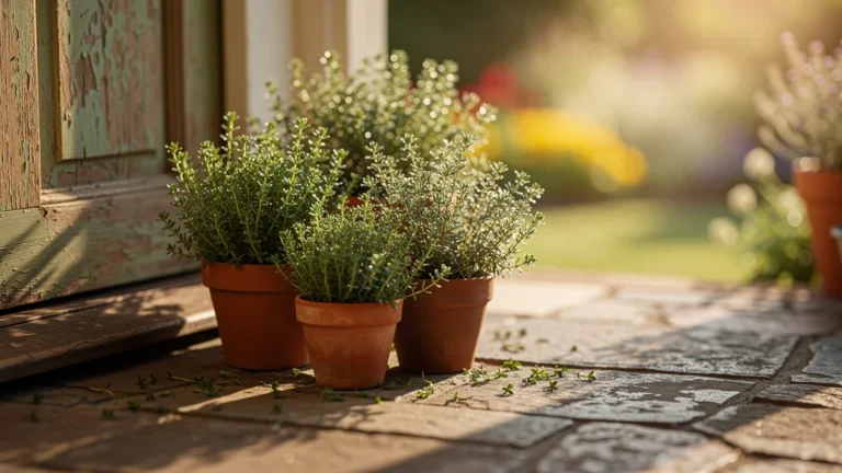 Planter du thym citron près de la porte pour sublimer les plats d'été avec arômes frais et naturels